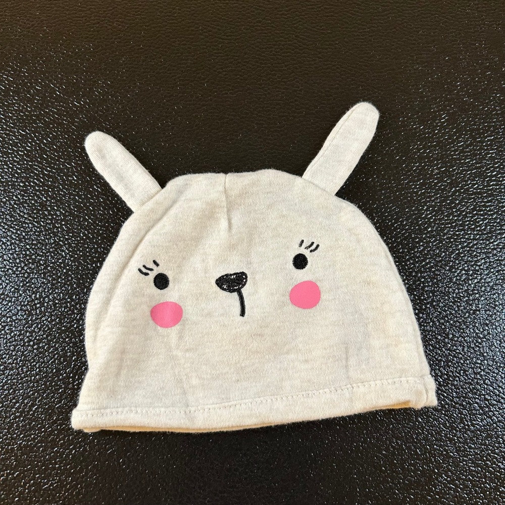 Dymples Bunny Hat Baby Beanie Ears Newborn Infant Cute Cotton Gray size 0-3M‎